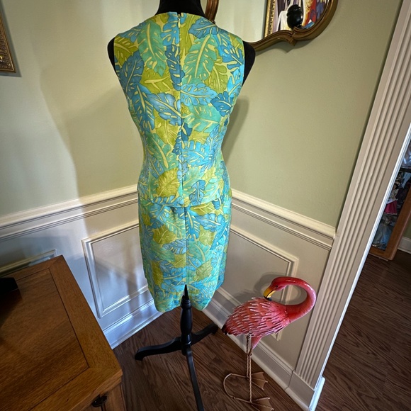 VINTAGE KASPER A.S.L. Petite SILK 2 PC SKIRT AND TOP SET TROPICAL DESIGN SIZE 2 - Picture 10 of 14